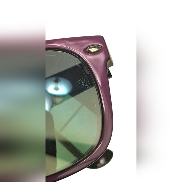 Ray Ban Wayfarer Sunglasses In Violet/Black Made In Italy Unisex - Picture 5 of 9